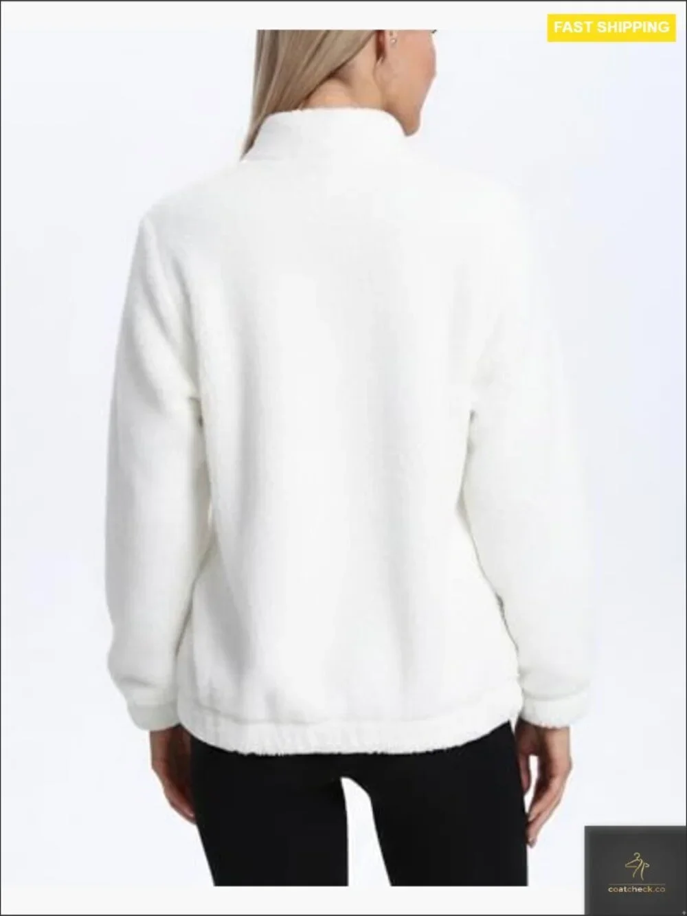 Fuzzy Fleece Jacket with 4 Pockets Full Zip Lightweight Warm Summer
